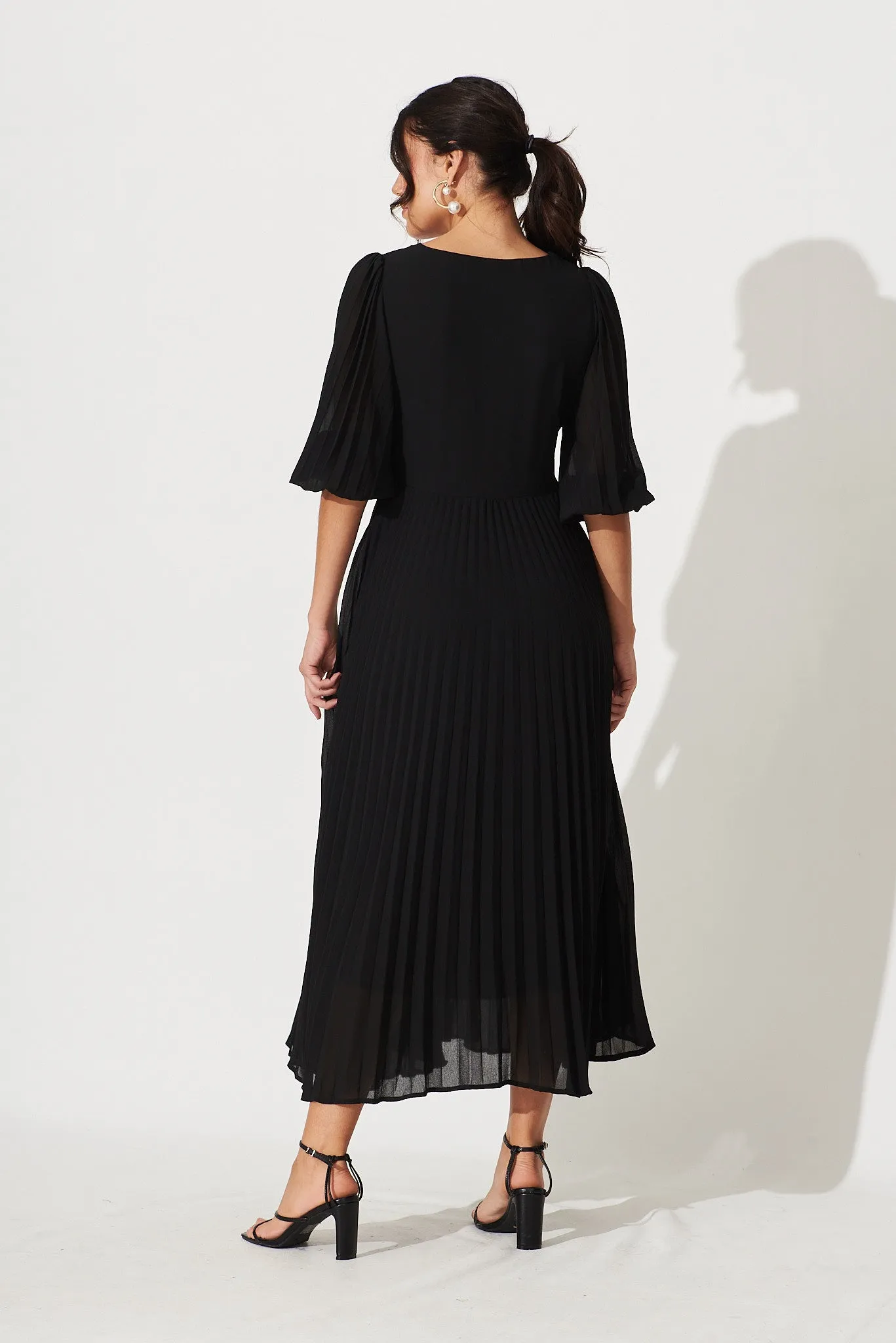 Moritz Maxi Dress In Black Chiffon sold by St Frock product image thumbnail 5