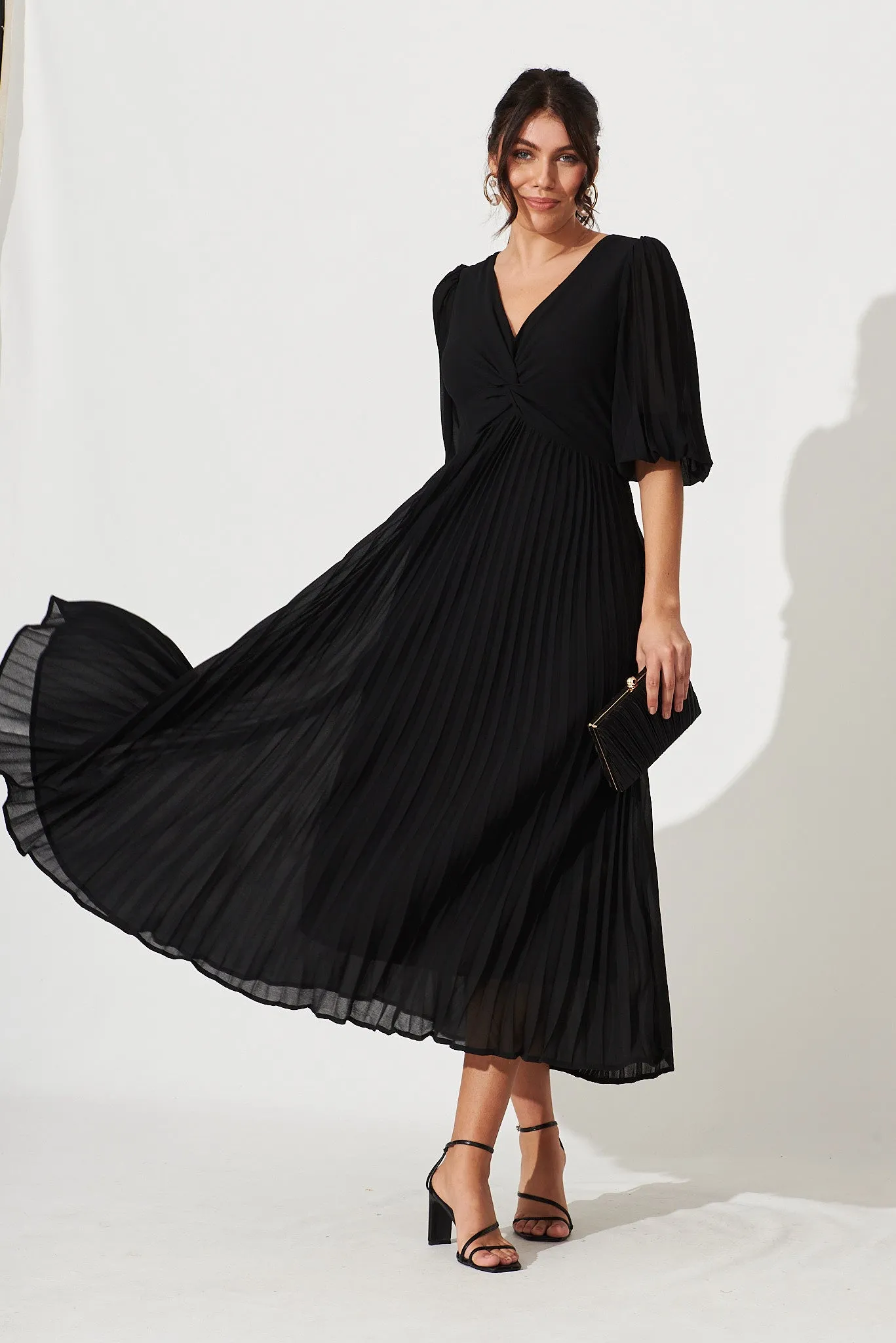 Moritz Maxi Dress In Black Chiffon sold by St Frock product image thumbnail 2