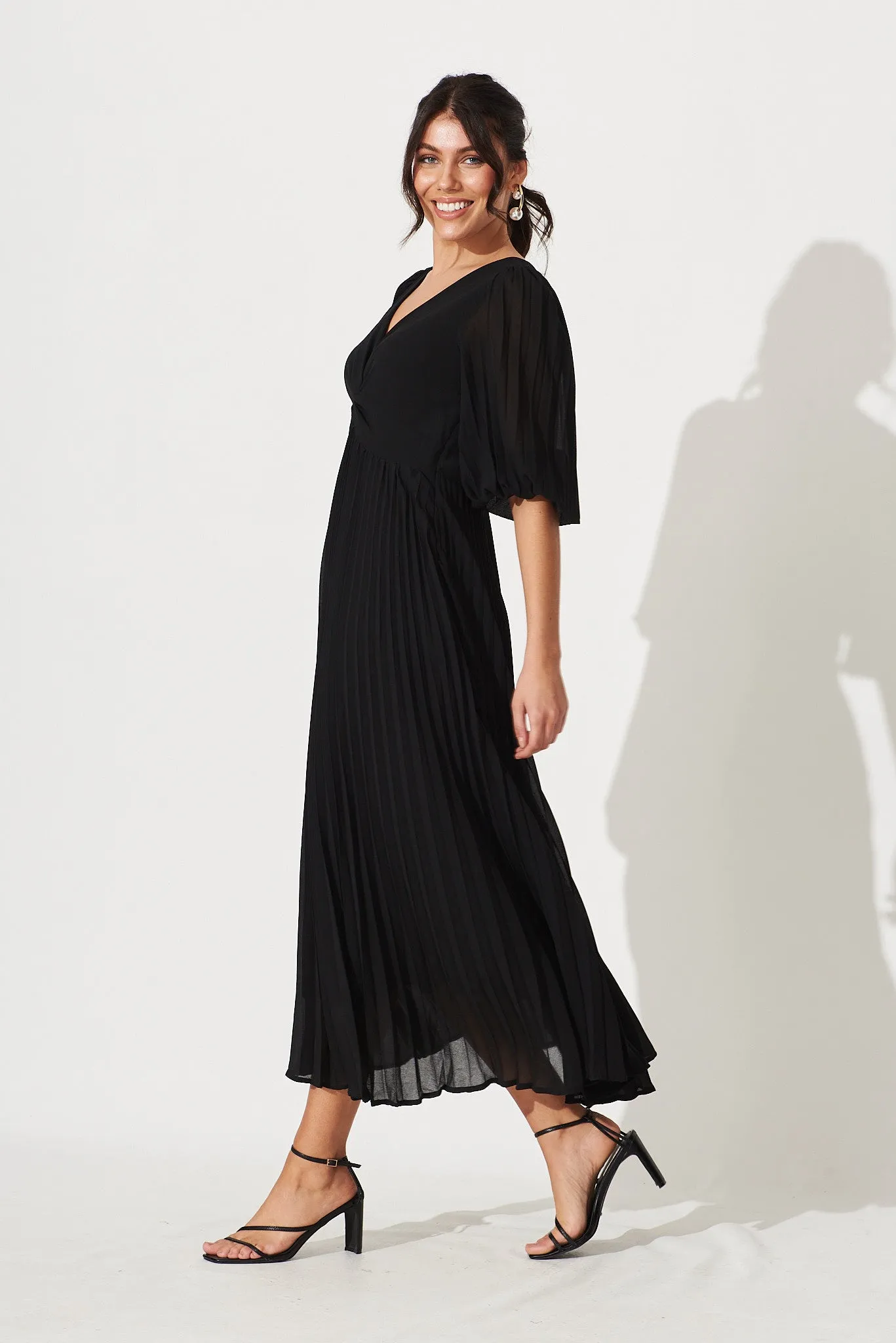 Moritz Maxi Dress In Black Chiffon sold by St Frock product image thumbnail 4