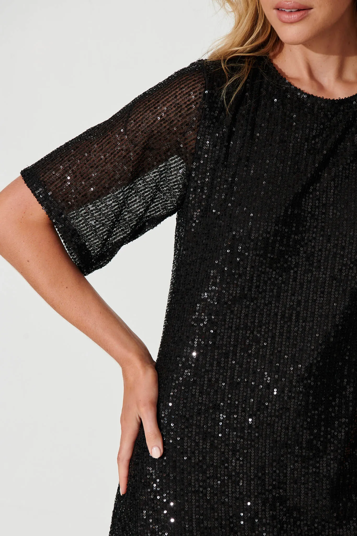 Its Me Dress In Black Sequin sold by St Frock product image thumbnail 5