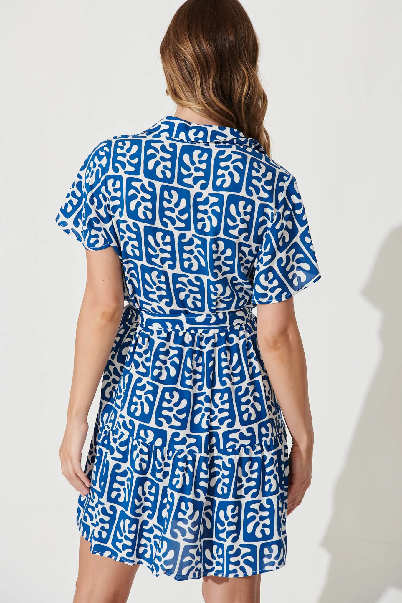 Notting Hill Shirt Dress In Cobalt And White Print sold by St Frock product image thumbnail 5