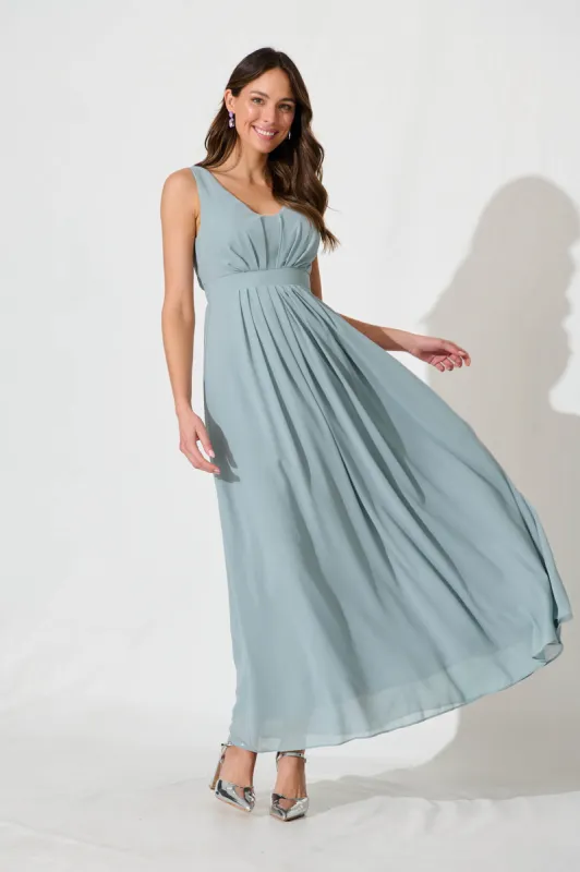 Wonderful Maxi Dress In Sage Green sold by St Frock