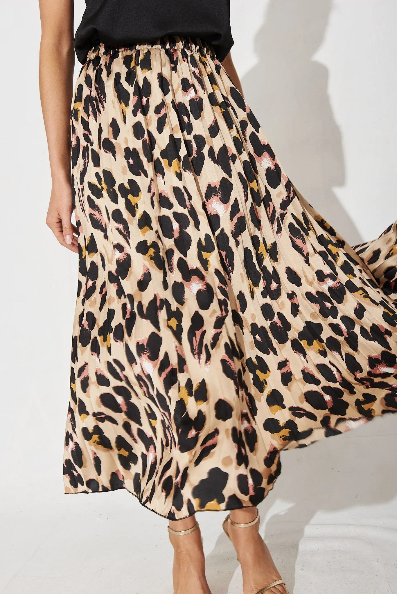 Carpi Midi Skirt In Brown With Animal Print sold by St Frock product image thumbnail 5