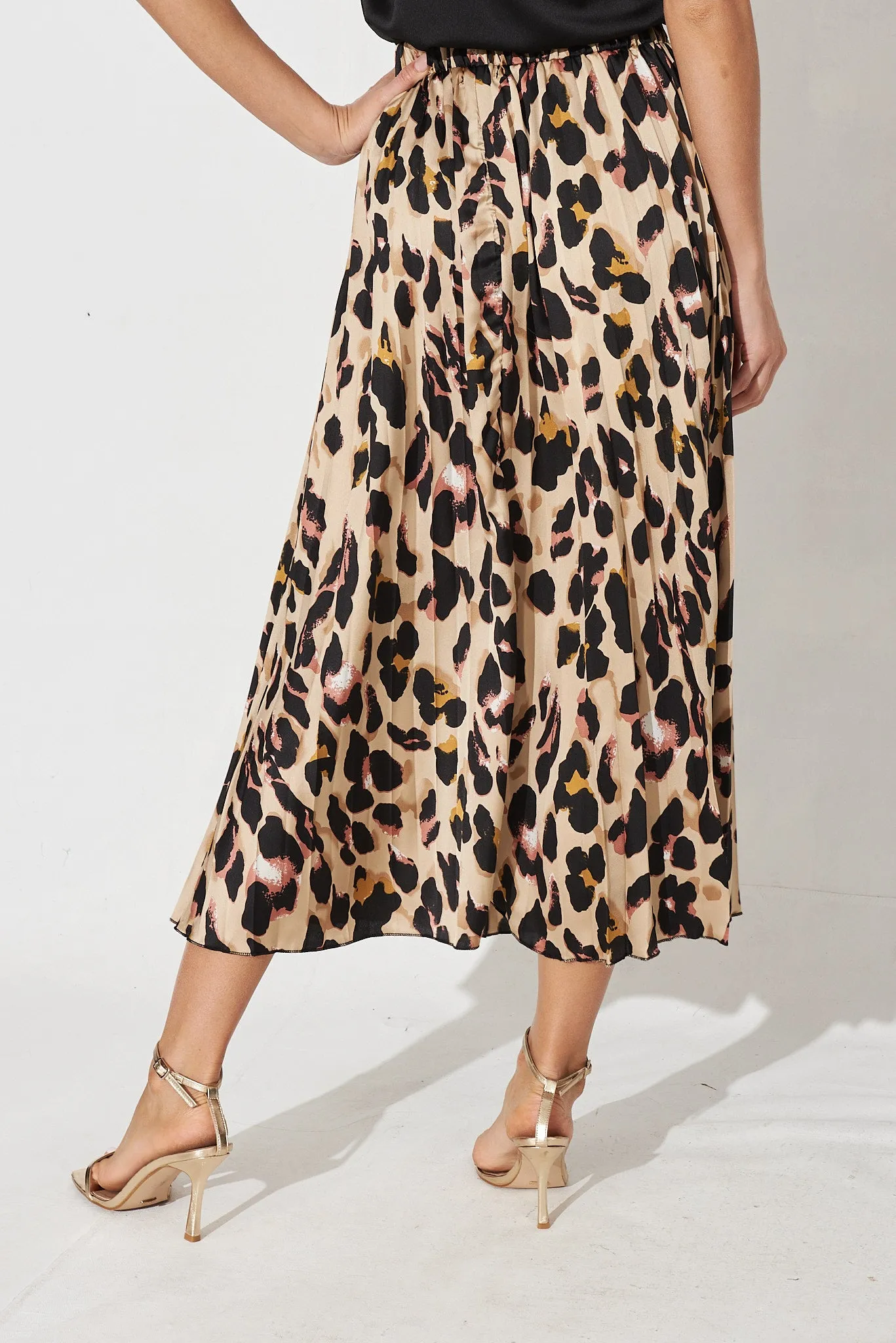 Carpi Midi Skirt In Brown With Animal Print sold by St Frock product image thumbnail 4