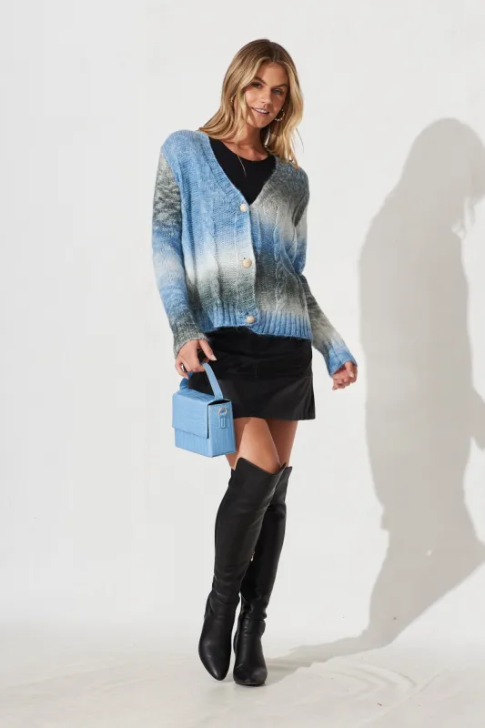 Bluestar Knit Cardigan In Grey Wool Blend sold by St Frock