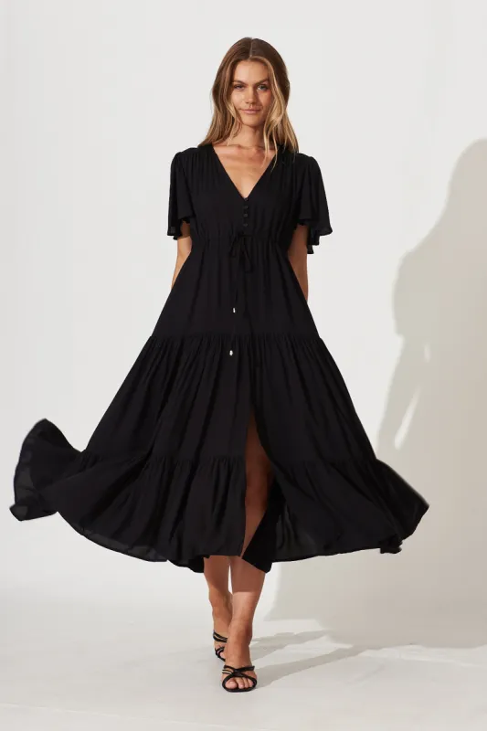 Violet Maxi Dress In Black sold by St Frock