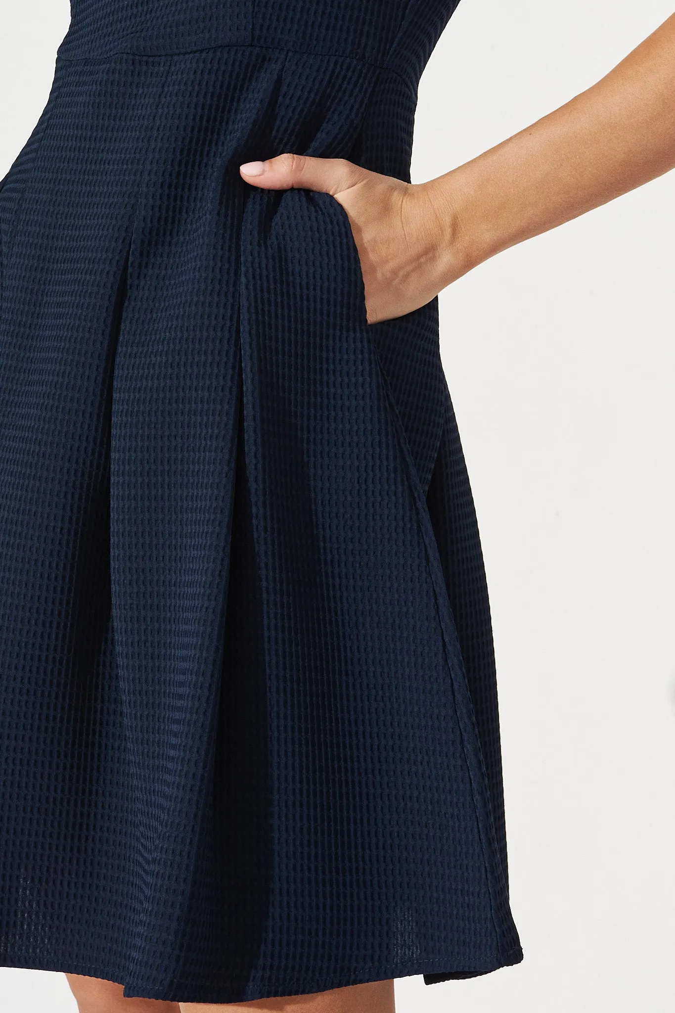 Elizabeth Dress In Textured Navy sold by St Frock product image thumbnail 5