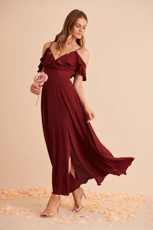 Marit Maxi Dress In Wine sold by St Frock