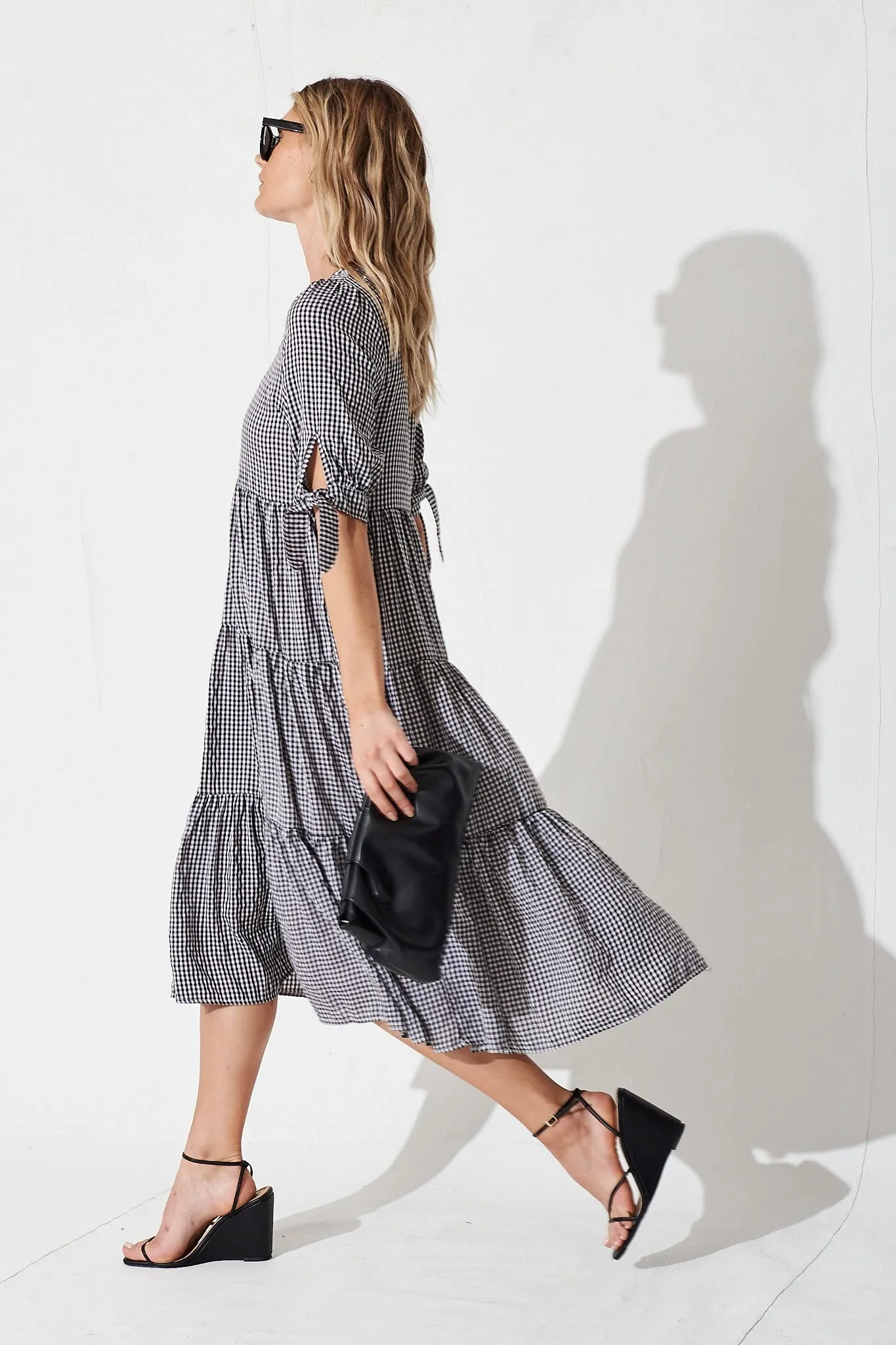 Odewick Midi Smock Dress With Black And White Gingham sold by St Frock product image thumbnail 4