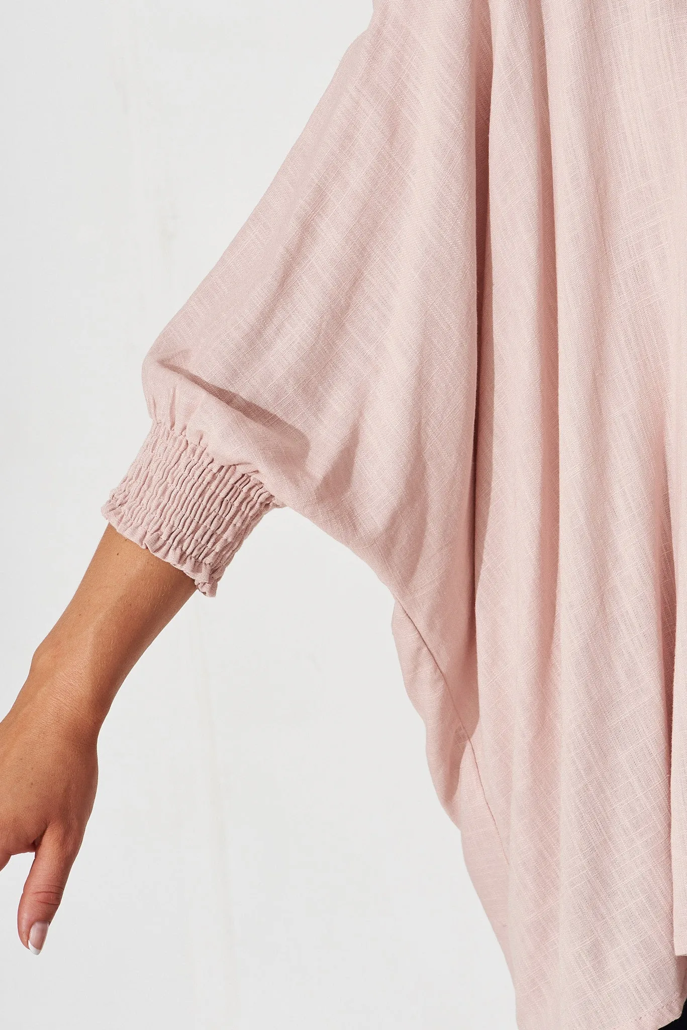 Devina Top In Blush Linen Blend sold by St Frock product image thumbnail 5