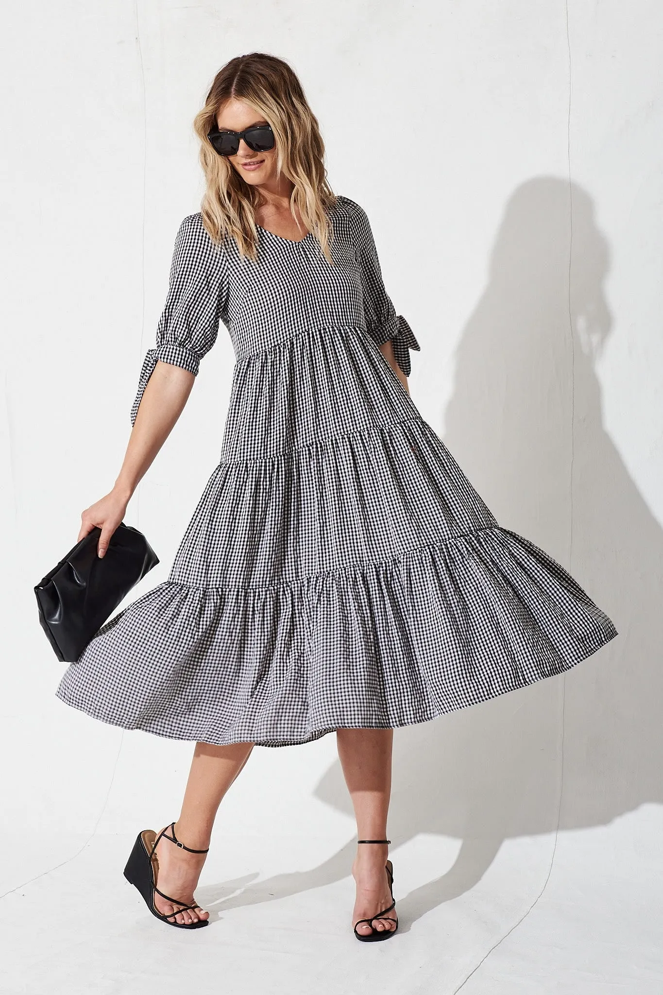 Odewick Midi Smock Dress With Black And White Gingham sold by St Frock