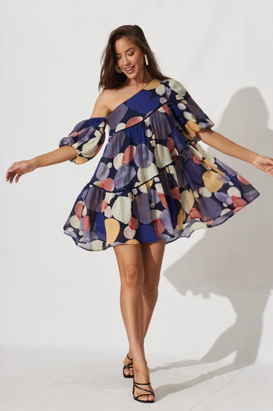 Junya Dress In Navy With Multi Print sold by St Frock
