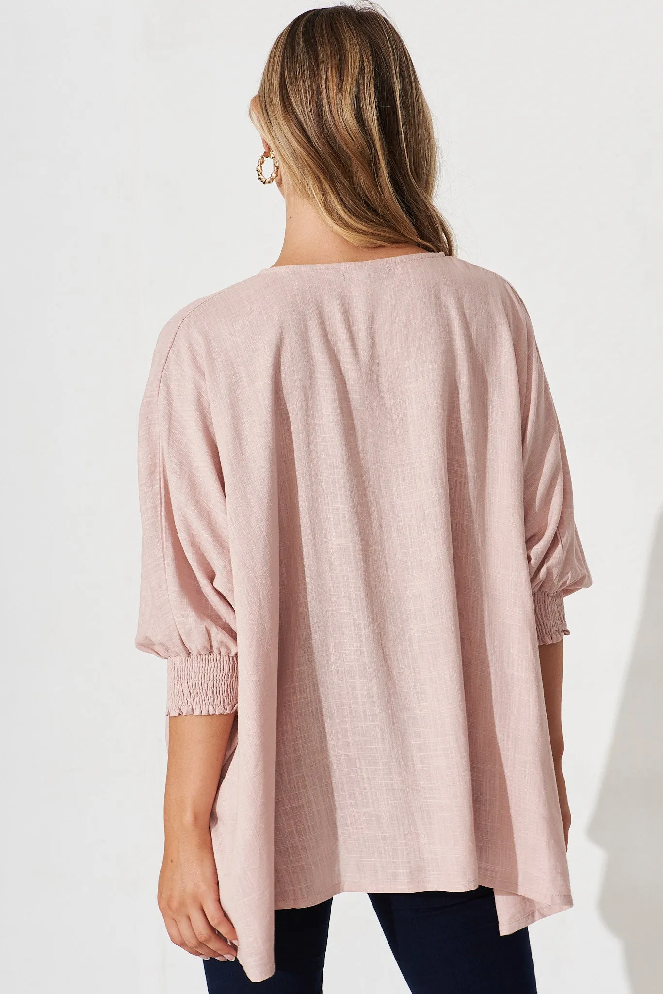 Devina Top In Blush Linen Blend sold by St Frock product image thumbnail 4