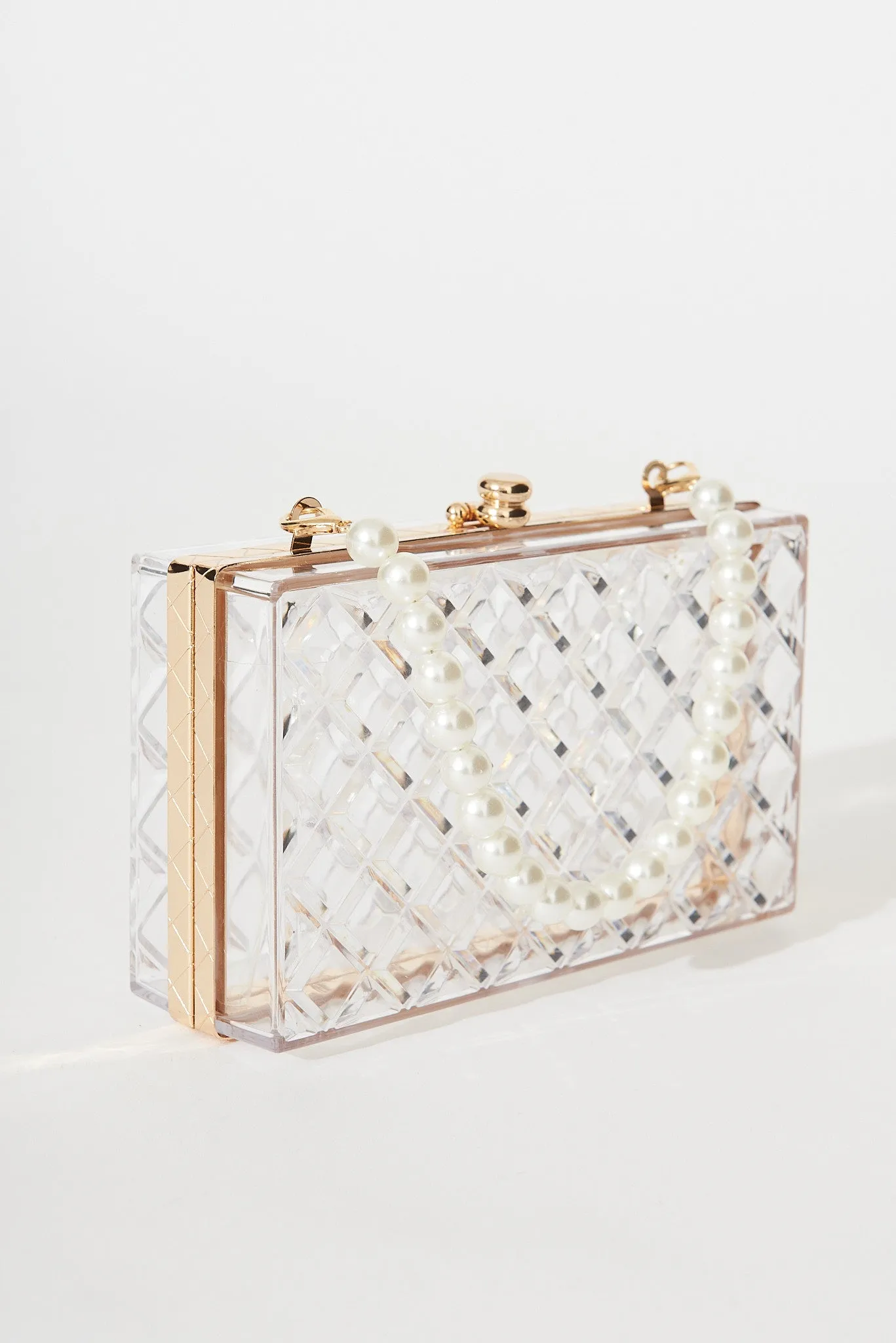 Gaia Clutch Bag In Clear Perspex sold by St Frock product image thumbnail 3