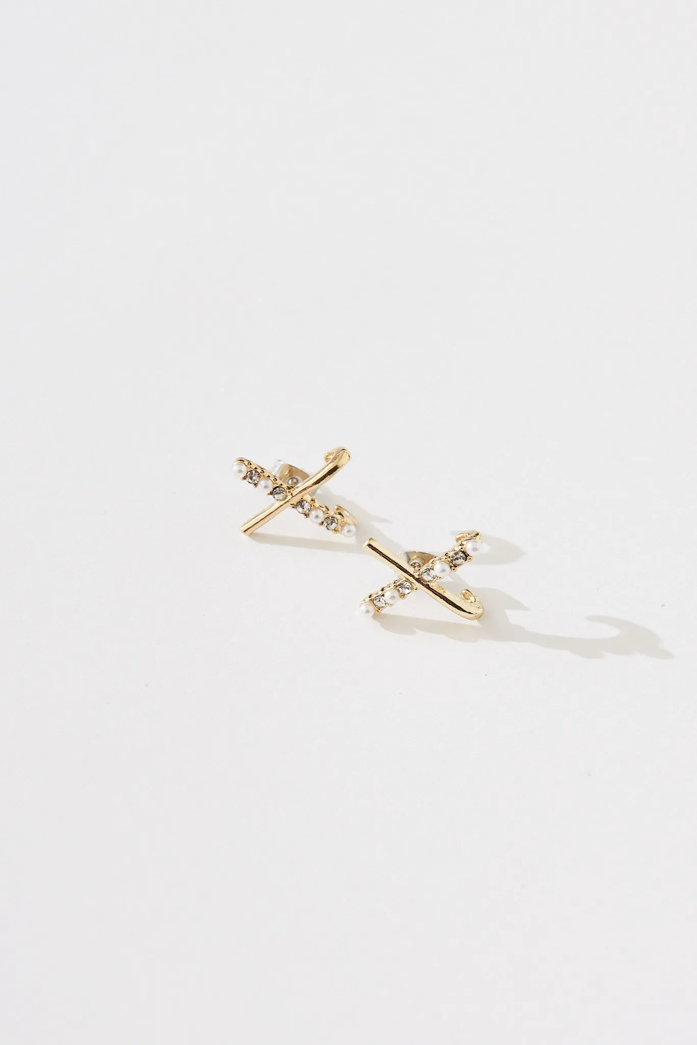 August + Delilah Maurie Earrings In Gold Diamante sold by St Frock product image thumbnail 3