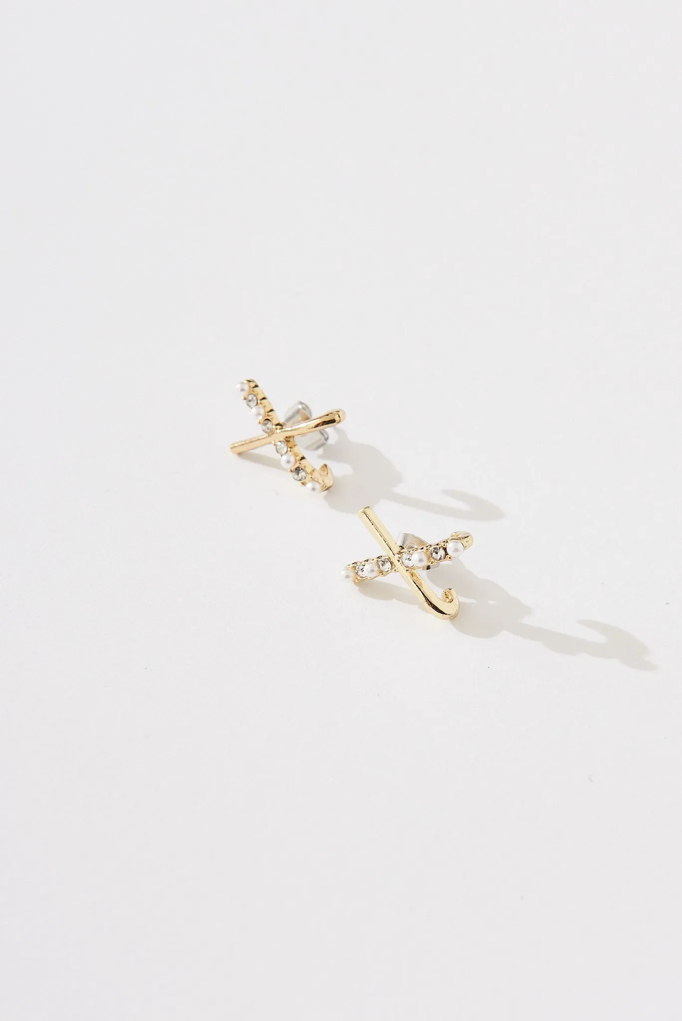 August + Delilah Maurie Earrings In Gold Diamante sold by St Frock product image thumbnail 2