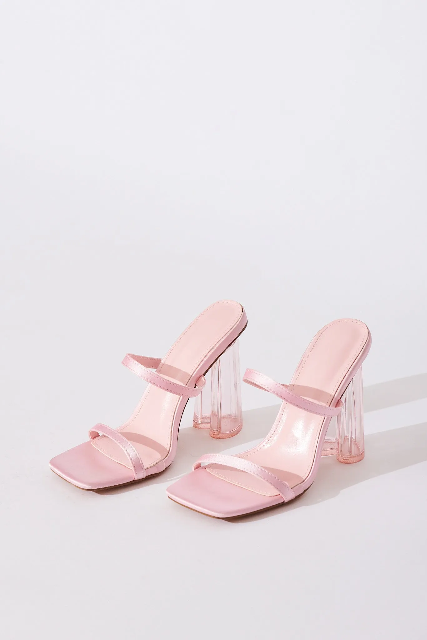Bubble Heart Perspex Block Heels In Blush sold by St Frock product image thumbnail 2