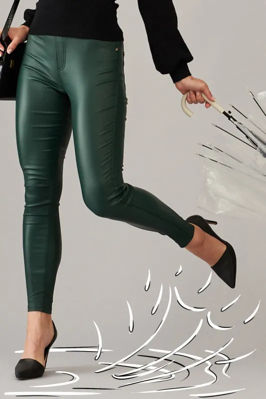 Sandy Pant In Emerald Leatherette sold by St Frock