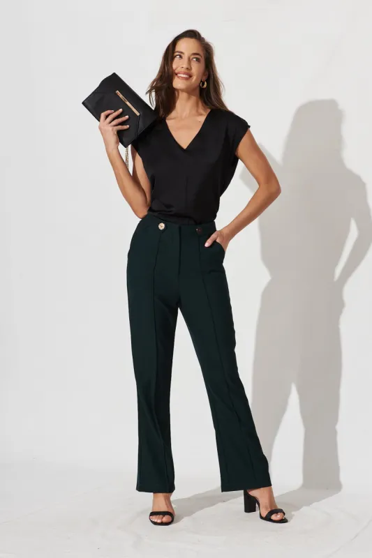 Indiana Top In Black Satin sold by St Frock