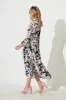 Bridie Maxi Dress In Navy Leaf Print sold by St Frock