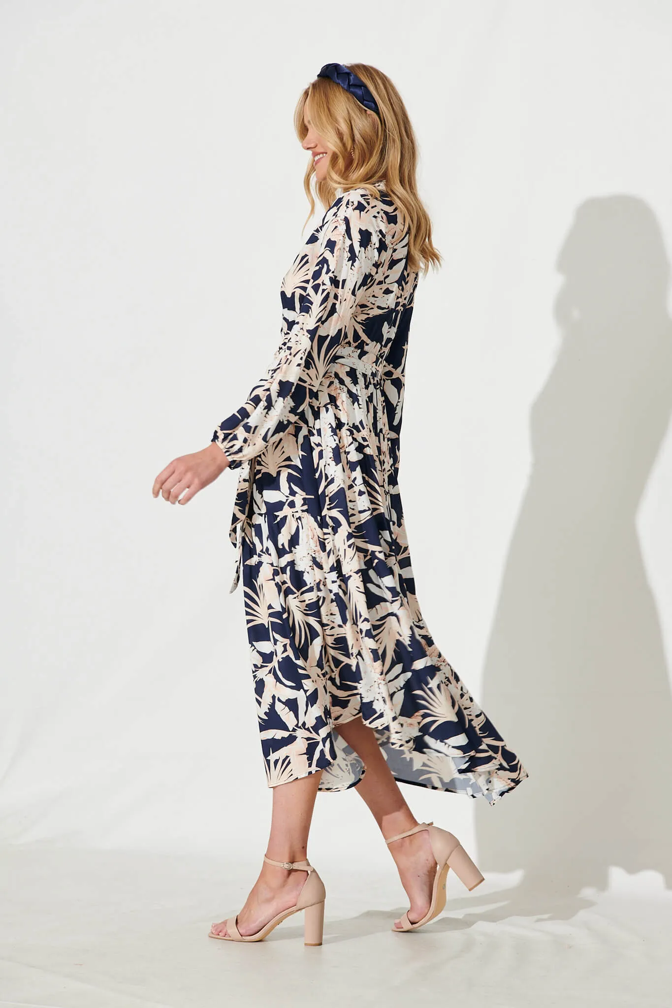 Bridie Maxi Dress In Navy Leaf Print sold by St Frock product image thumbnail 3