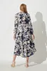 Bridie Maxi Dress In Navy Leaf Print sold by St Frock