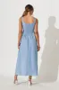 My All Maxi Dress In Light Blue Denim Cotton Blend sold by St Frock