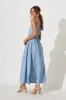 My All Maxi Dress In Light Blue Denim Cotton Blend sold by St Frock