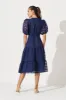 Junee Midi Dress In Navy Organza sold by St Frock