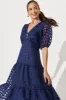 Junee Midi Dress In Navy Organza sold by St Frock