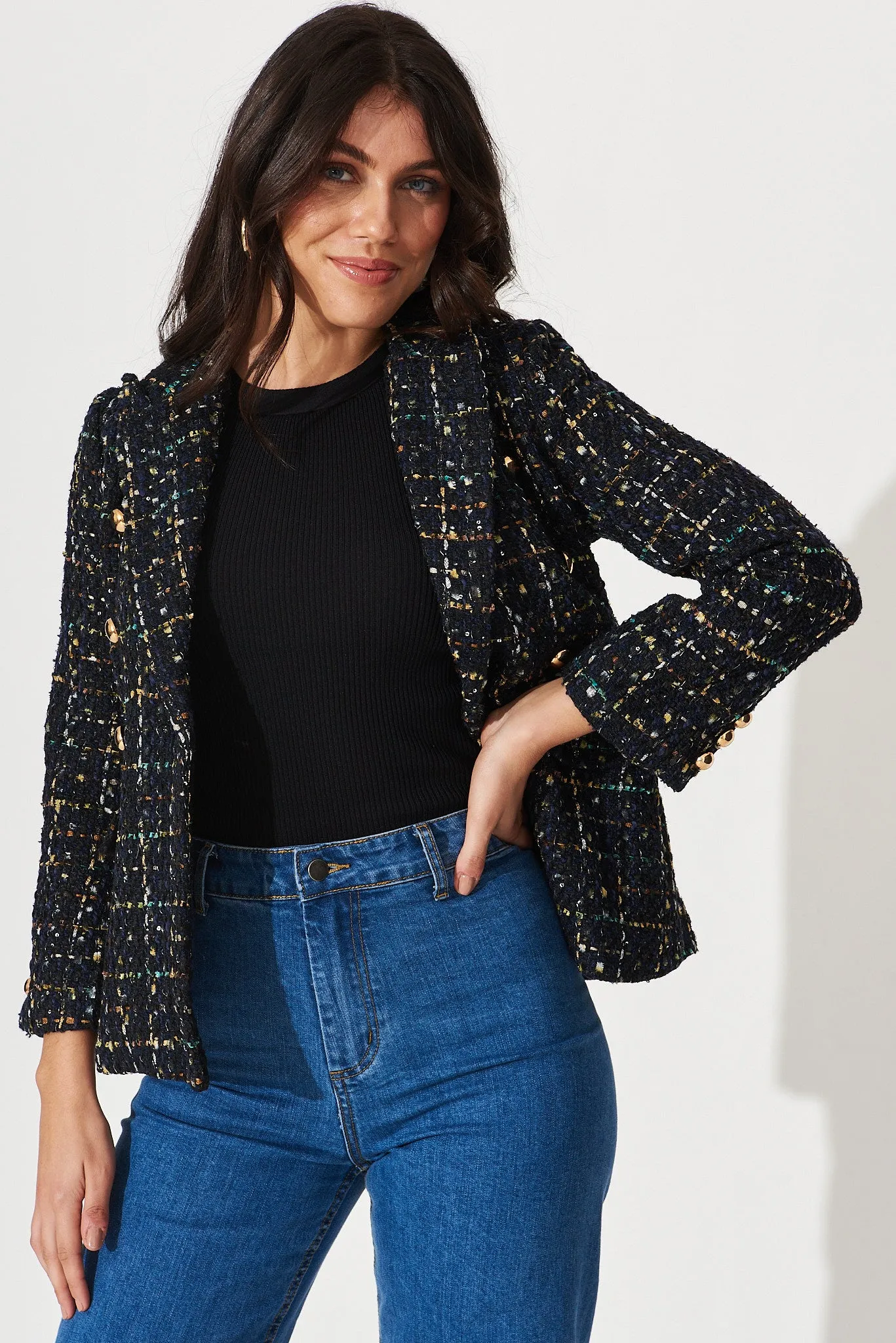 Botany Blazer In Navy Tweed sold by St Frock product image thumbnail 2
