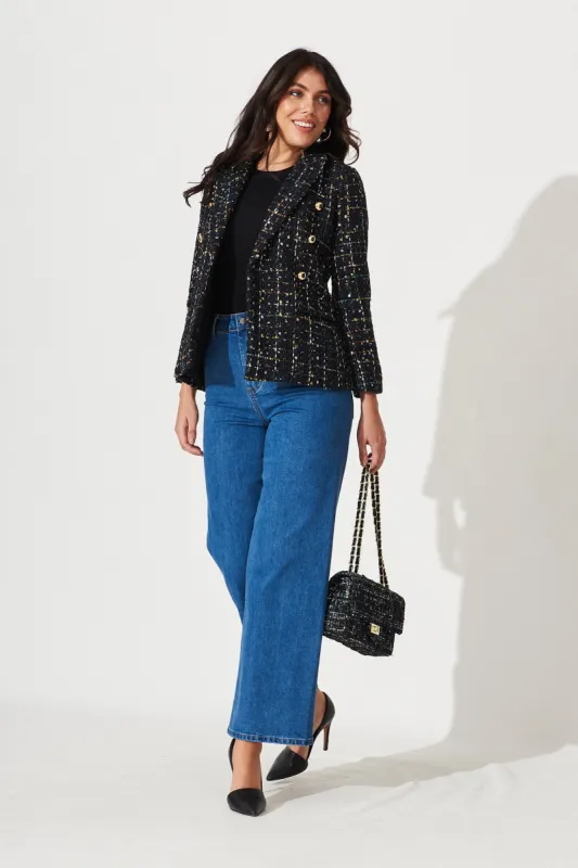 Botany Blazer In Navy Tweed sold by St Frock
