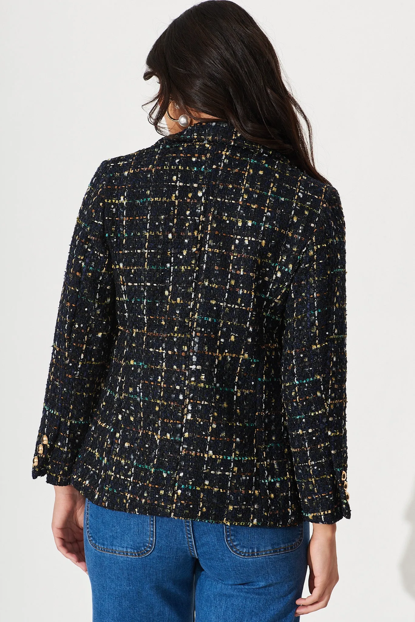 Botany Blazer In Navy Tweed sold by St Frock product image thumbnail 4
