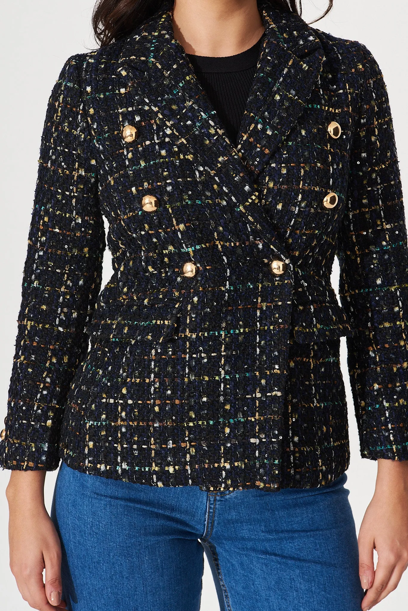 Botany Blazer In Navy Tweed sold by St Frock product image thumbnail 5