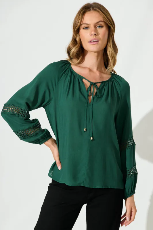 Dawson Top In Emerald sold by St Frock