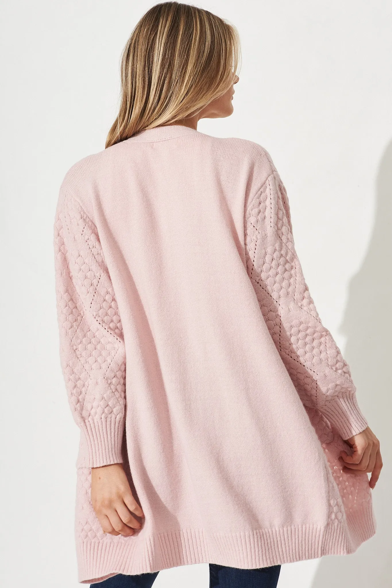 Eadie Knit Cardigan In Blush sold by St Frock product image thumbnail 4