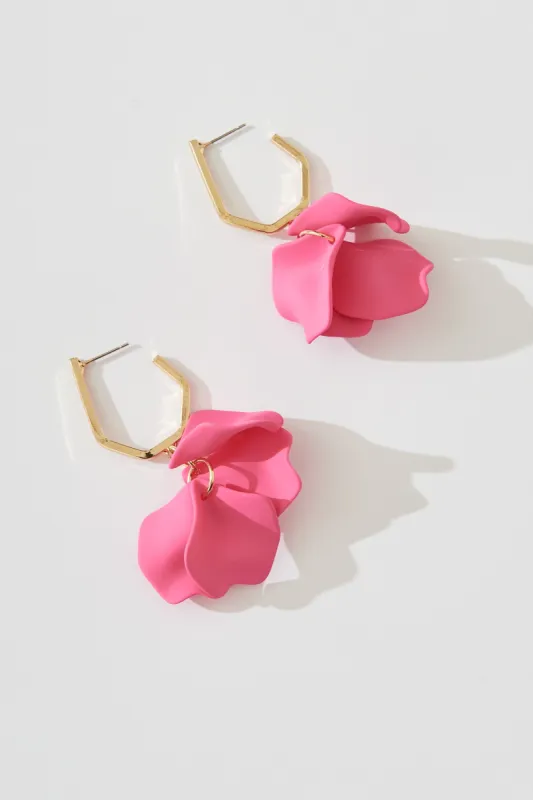 Angie Drop Earrings In Hot Pink sold by St Frock
