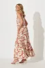 Matilda Maxi Sundress In Brown With Cream Floral sold by St Frock
