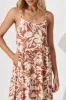 Matilda Maxi Sundress In Brown With Cream Floral sold by St Frock