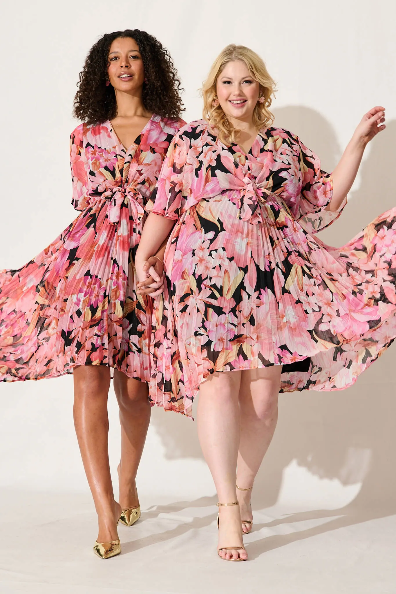 Blakely Dress In Black Multi Floral Chiffon sold by St Frock product image thumbnail 2