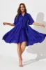 Helsinki Dress In Cobalt Blue Satin sold by St Frock