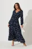 Johanna Maxi Dress In Navy With White Polka Dot sold by St Frock