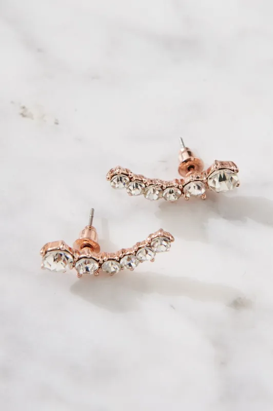 Elli Stud Earrings In Rose Gold sold by St Frock
