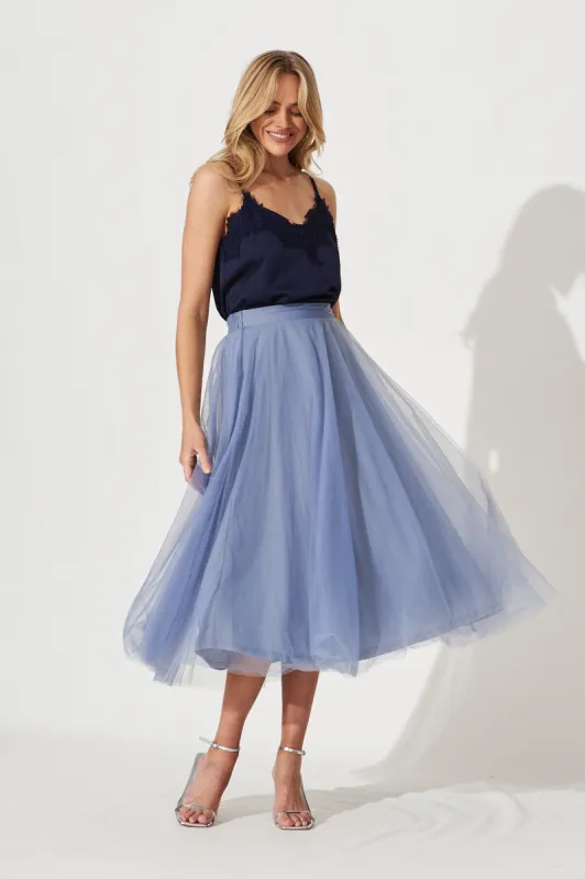 Wannabe Tulle Skirt In Ice Blue sold by St Frock