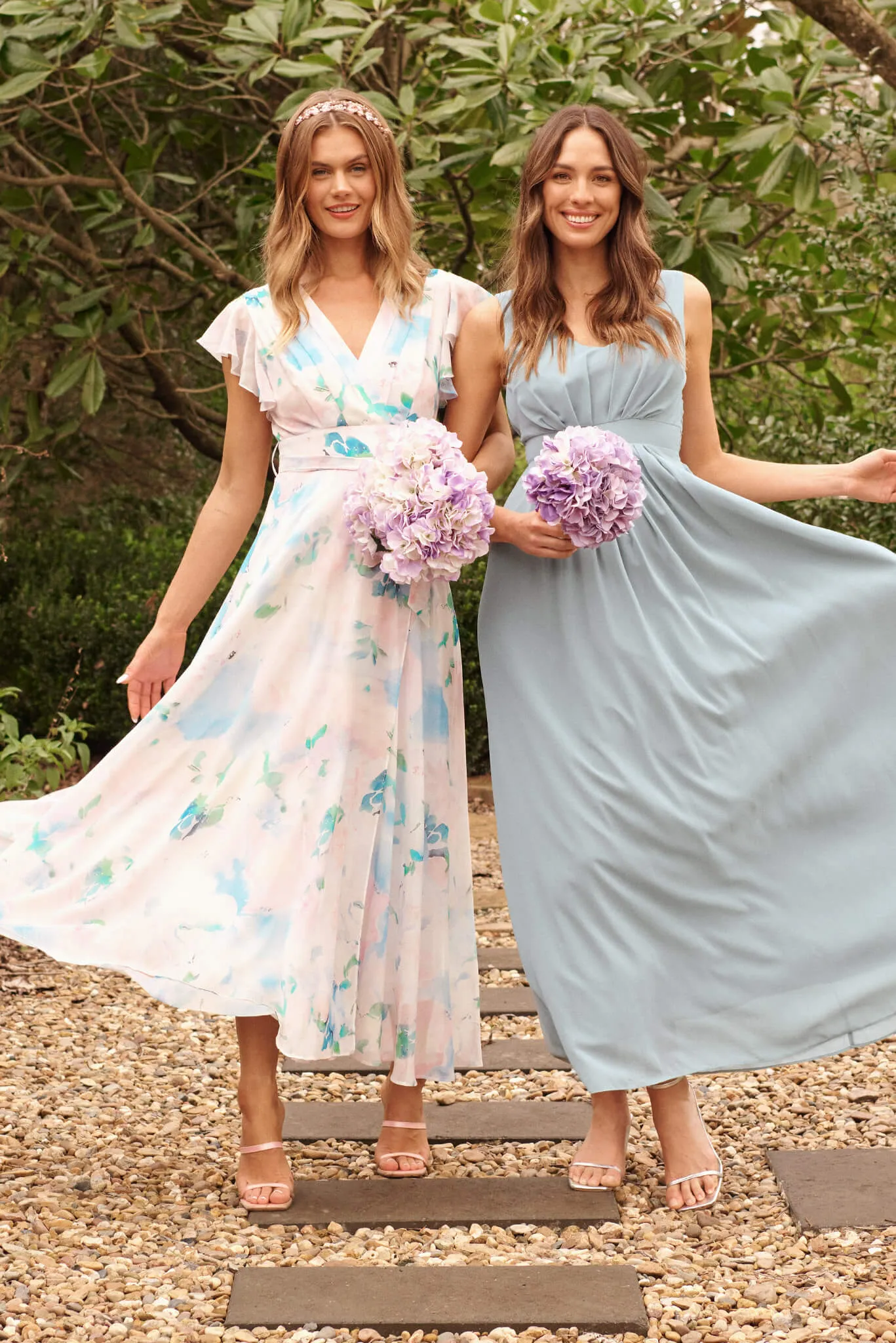 Wynter Maxi Dress In Multi Pastel Floral Chiffon sold by St Frock product image thumbnail 5