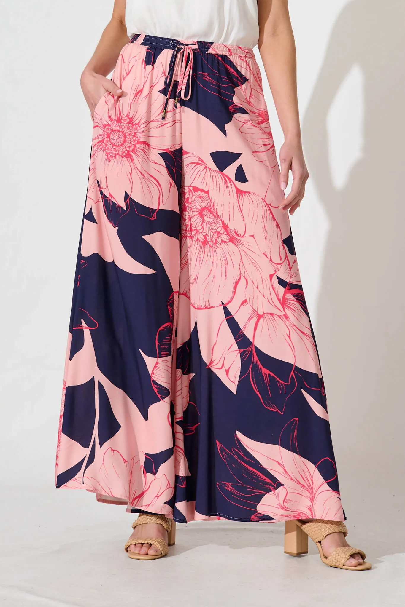 Lucia Pant In Navy With Blush Flower sold by St Frock product image thumbnail 2