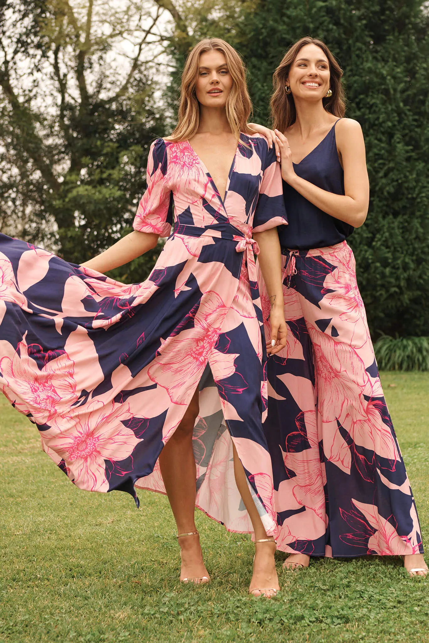 Lucia Pant In Navy With Blush Flower sold by St Frock product image thumbnail 5