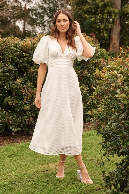 Duchess Maxi Dress In White Organza sold by St Frock