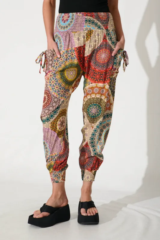 Gabby Lounge Pants In Orange Multi sold by St Frock