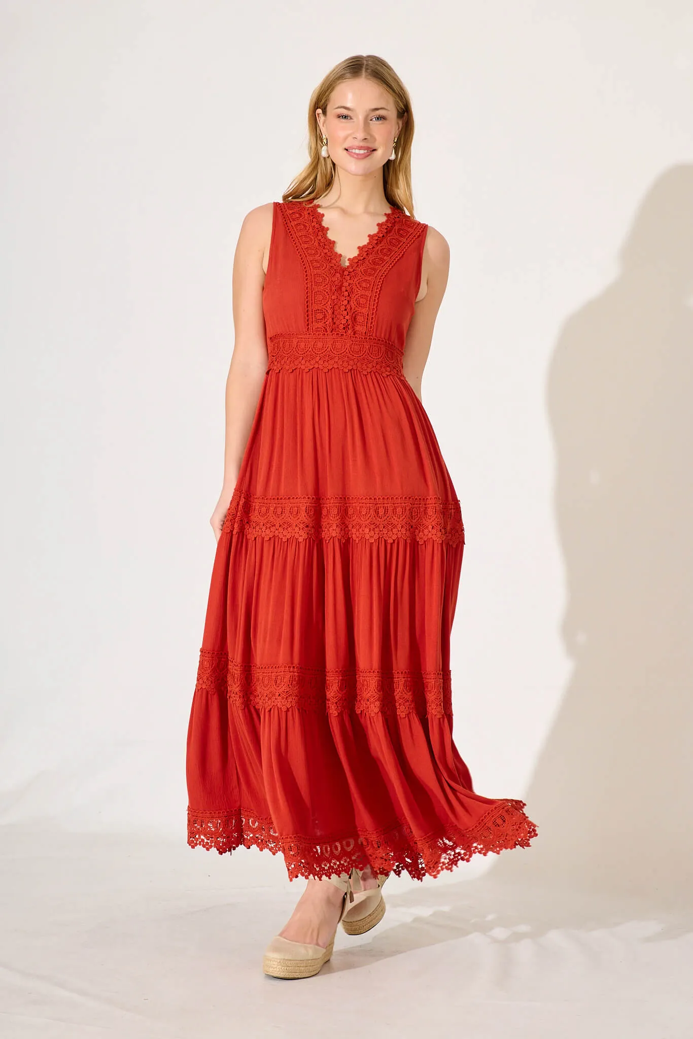 Monae Maxi Dress In Rust sold by St Frock product image thumbnail 5